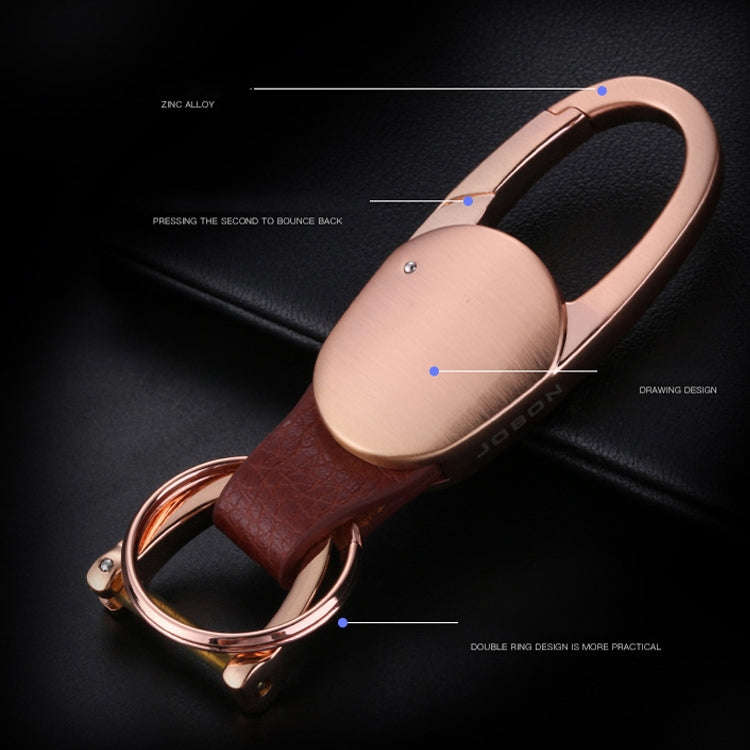 JOBON ZB-167A Horseshoe Car Keychain Men Metal Waist Hanging Keychain(Black)