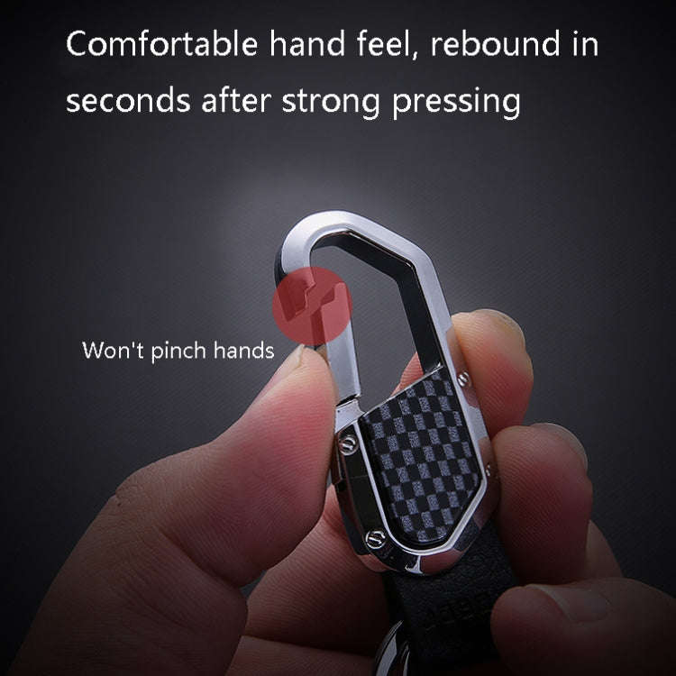 JOBON ZB-106A Business Men Metal Keychain Double Loop Car Pendant Keychain(Black Nickel)