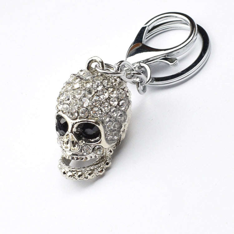 2 PCS Shining Skull Keychain Bag Hanging Jewelry(Diamond Skull)