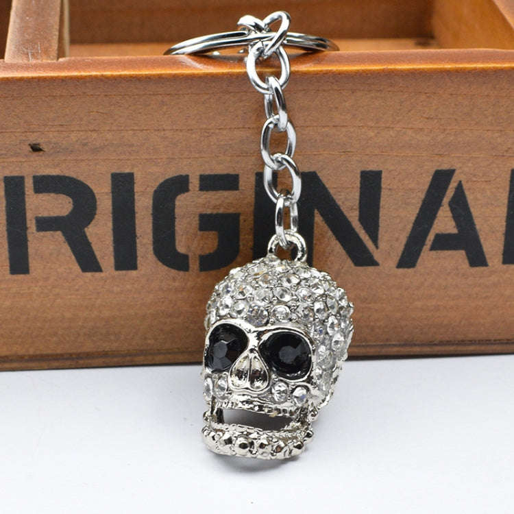 2 PCS Shining Skull Keychain Bag Hanging Jewelry(Diamond Skull)
