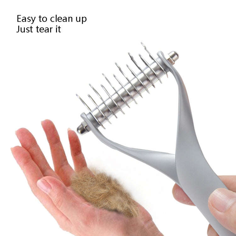 Pet Comb Zinc Alloy Double-Sided Cat Dog Cleaning Beauty Hair Removal Comb, Specification: Silver...