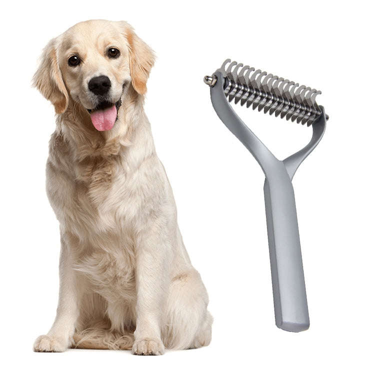 Pet Comb Zinc Alloy Double-Sided Cat Dog Cleaning Beauty Hair Removal Comb, Specification: Black ...