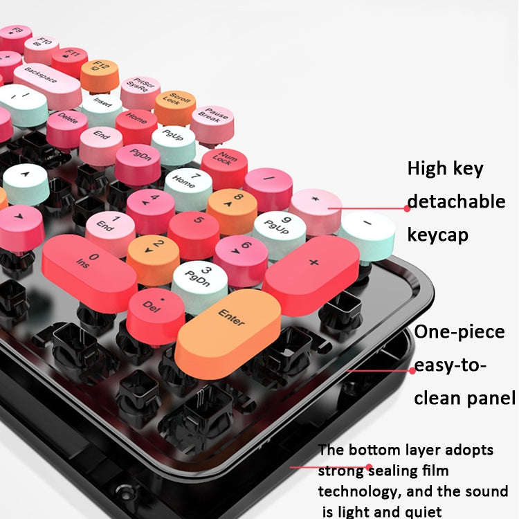 Mofii Sweet Wireless Keyboard And Mouse Set Girls Punk Keyboard Office Set, Colour: Green Mixed V...