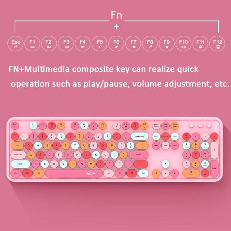Mofii Sweet Wireless Keyboard And Mouse Set Girls Punk Keyboard Office Set, Colour: Green Mixed V...