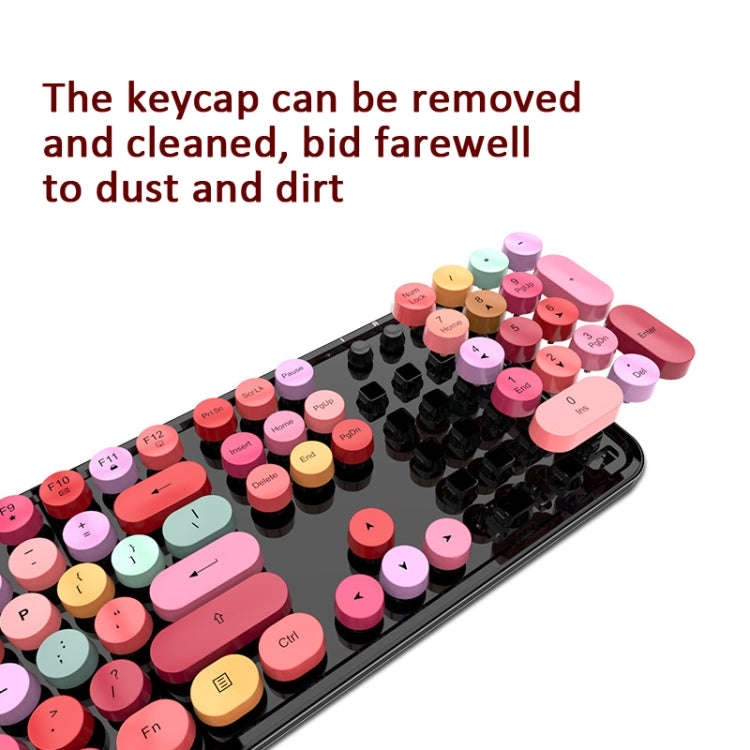 Mofii Sweet Wireless Keyboard And Mouse Set Girls Punk Keyboard Office Set, Colour: Green Mixed V...