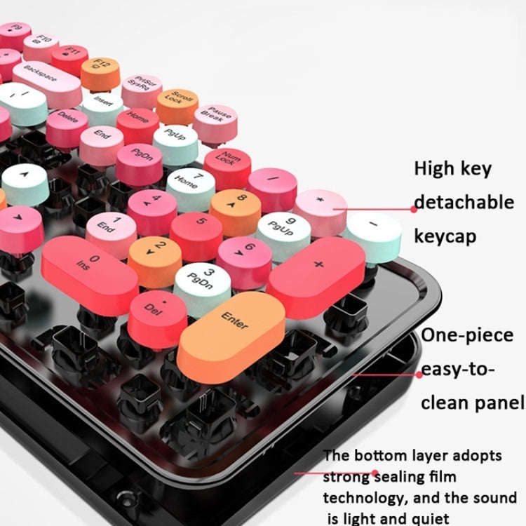 Mofii Sweet Wireless Keyboard And Mouse Set Girls Punk Keyboard Office Set, Colour: Milk Tea Mixe...