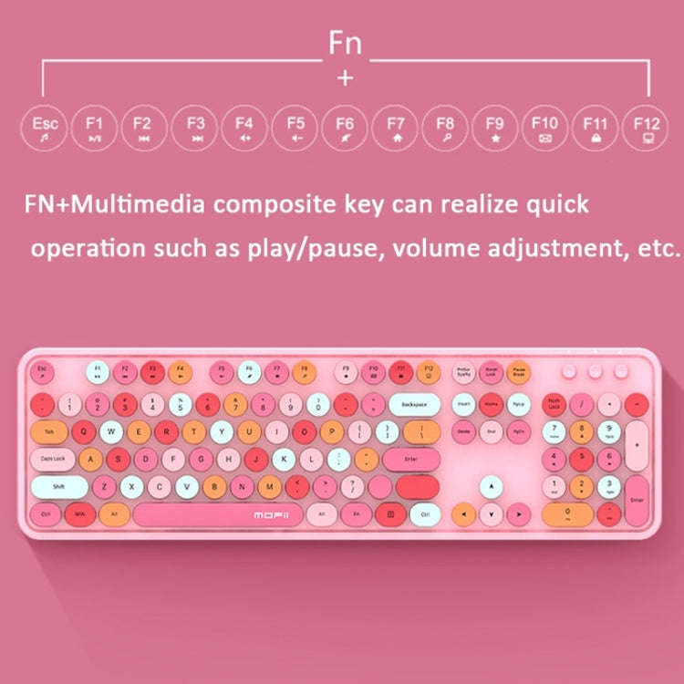 Mofii Sweet Wireless Keyboard And Mouse Set Girls Punk Keyboard Office Set, Colour: Milk Tea Mixe...