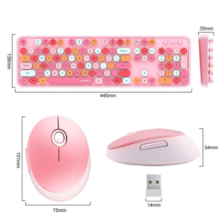 Mofii Sweet Wireless Keyboard And Mouse Set Girls Punk Keyboard Office Set, Colour: Purple Mixed ...
