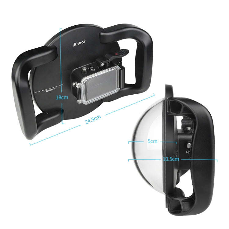 XTGP546 Dome Port Underwater Diving Camera Lens Transparent Cover Housing Case with Handle Trigge...