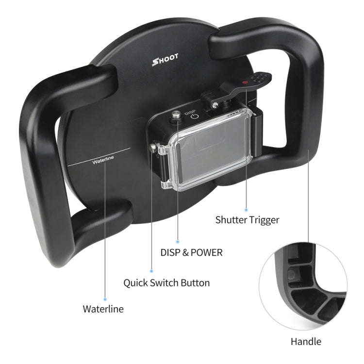 XTGP546 Dome Port Underwater Diving Camera Lens Transparent Cover Housing Case with Handle Trigge...