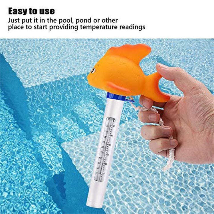 K-1020D Cartoon Yellow Gold Fish Pool Thermometer Pool Water Temperature Meter