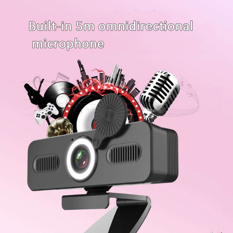 C360 4K  Network High-Definition Computer Camera Drive-Free Beautifying Light Camera with Omnidir...