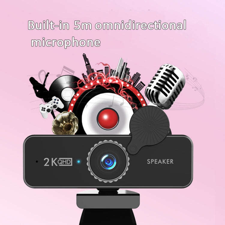 C580 1440P Network HD Live Broadcast Computer Camera Built-In Speaker