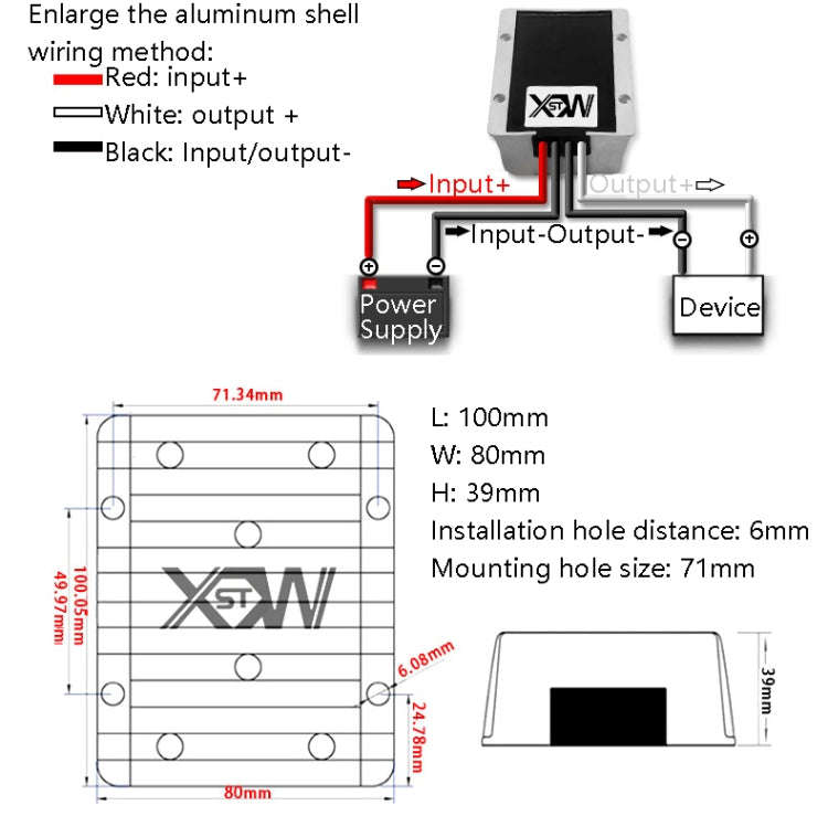 XWST DC 12/24V To 5V Converter Step-Down Vehicle Power Module, Specification: 12/24V To 5V 40A Ex...