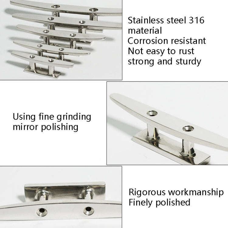 316 Stainless Steel Siamese Mooring Bollard For Marine Boat Yacht, Specification: 8 inch