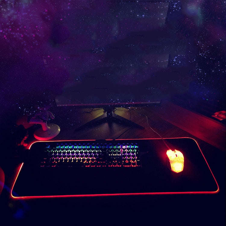 400x900x3mm F-01 Rubber Thermal Transfer RGB Luminous Non-Slip Mouse Pad(Colorful Lion)