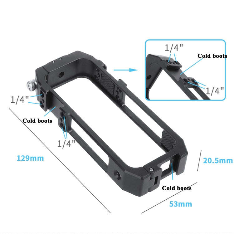 KF42730 For Insta360 One X-2 Metal Camera Vertical Cage Protection Frame with Cold Shoe