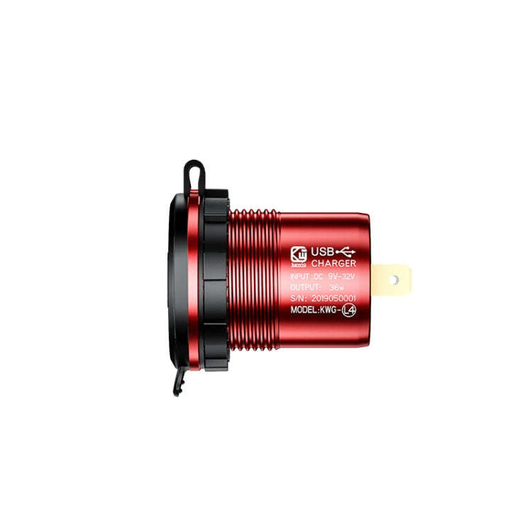 Aluminum Alloy Double QC3.0 Fast Charge With Button Switch Car USB Charger Waterproof Car Charger...