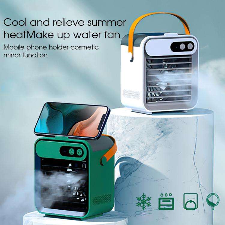 USB Mini Refrigeration And Humidification Air Conditioner Desktop Water-cooled Fan(White)