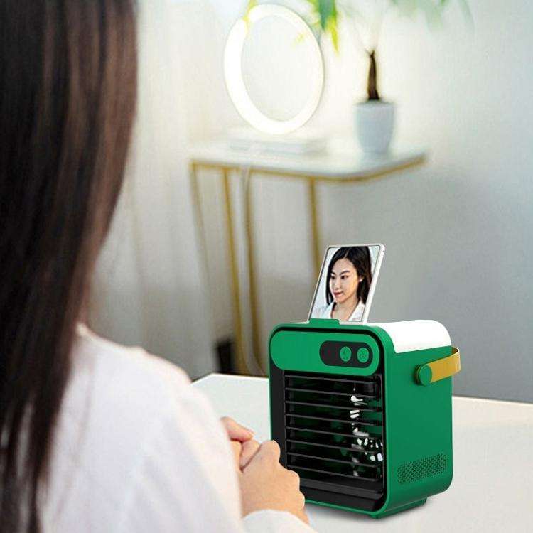 USB Mini Refrigeration And Humidification Air Conditioner Desktop Water-cooled Fan(White)