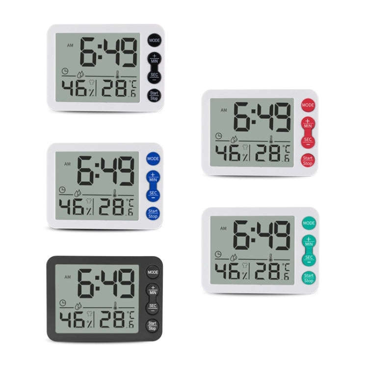 Multifunctional Indoor Thermometer And Hygrometer Large Screen Alarm Clock Kitchen Electronic Cou...