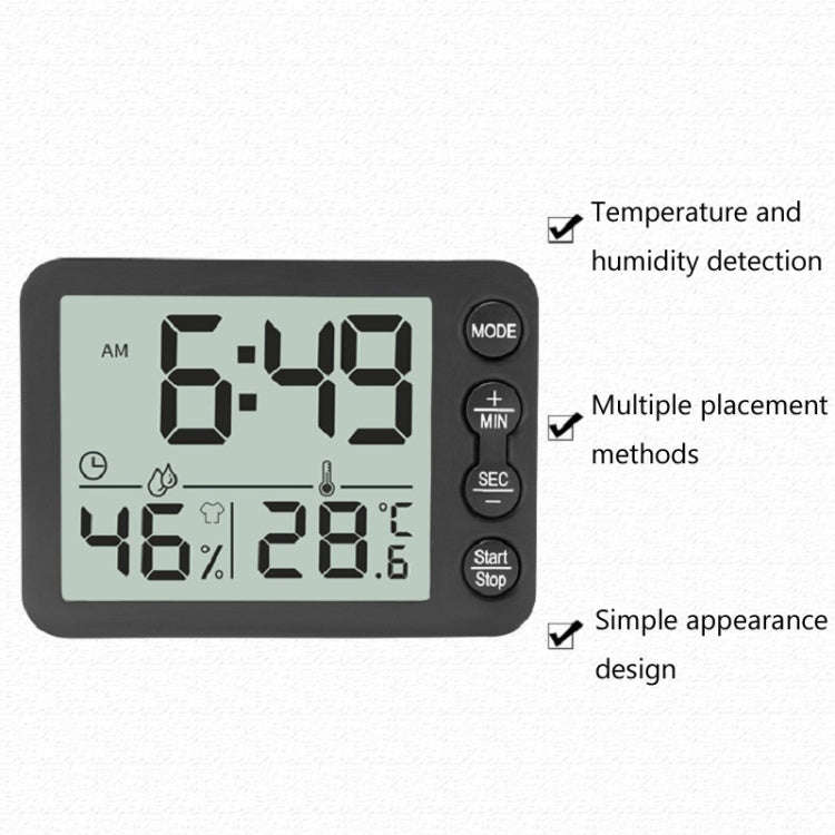 Multifunctional Indoor Thermometer And Hygrometer Large Screen Alarm Clock Kitchen Electronic Cou...