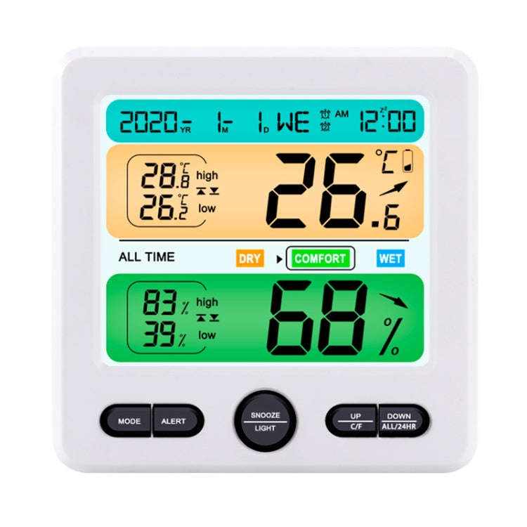 Indoor Color Digital Display Thermometer & Hygrometer Household Large-Screen Electronic Clock(TS-...