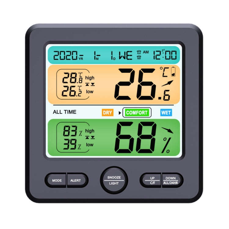 Indoor Color Digital Display Thermometer & Hygrometer Household Large-Screen Electronic Clock(TS-...