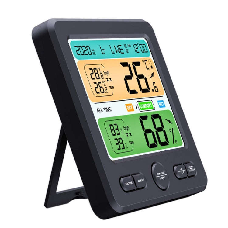Indoor Color Digital Display Thermometer & Hygrometer Household Large-Screen Electronic Clock(TS-...