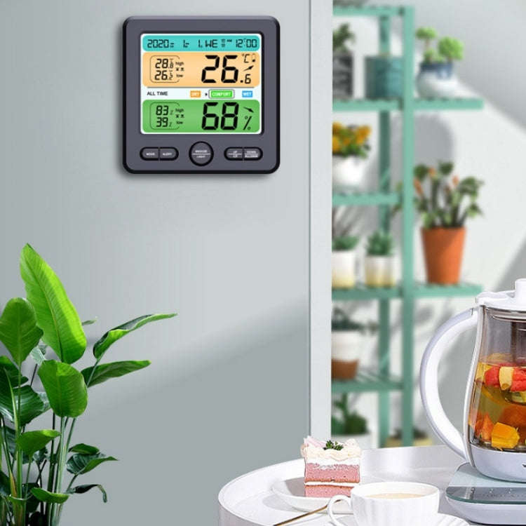 Indoor Color Digital Display Thermometer & Hygrometer Household Large-Screen Electronic Clock(TS-...