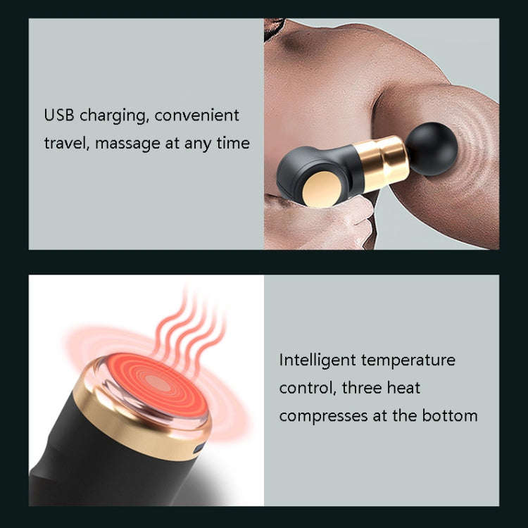 Mini Fascia Gun Small LCD Screen Muscle Massager(018 Black)