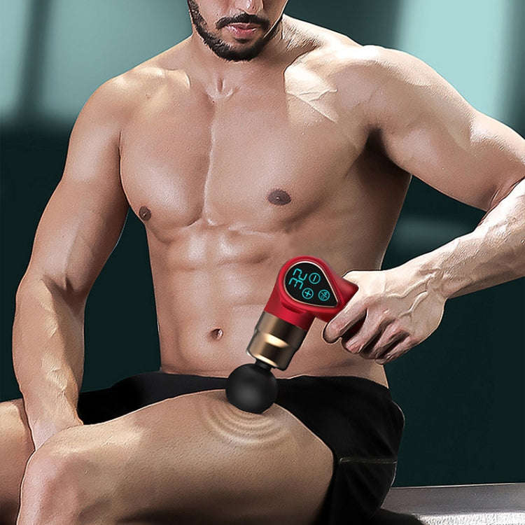 Mini Fascia Gun Small LCD Screen Muscle Massager(018 Black)