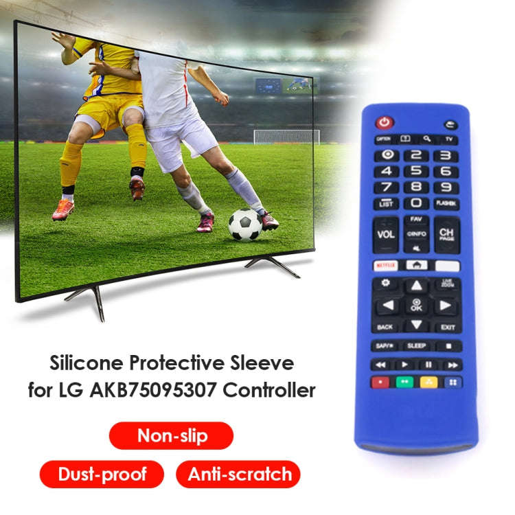 Y14 Remote Silicone Protective Case With Lanyard For LG AKB75095307/74915305/75375604(Luminous Blue)