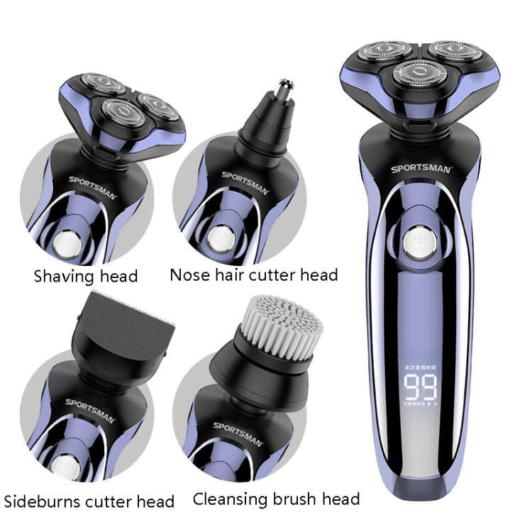 Sportsman SM-530 Electric Men Shaving Knife Multi-Function Base Charging Digital Water Washing Ra...