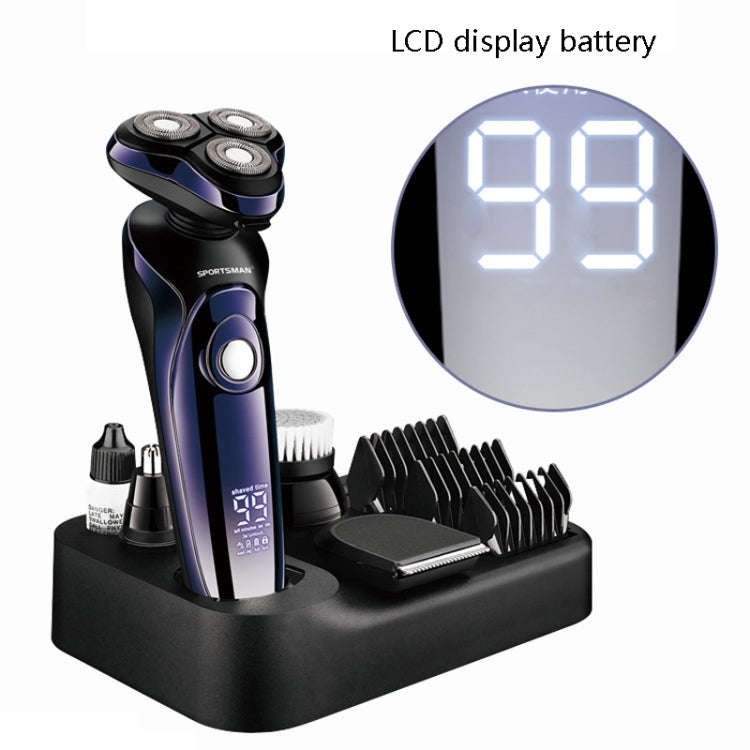 Sportsman SM-530 Electric Men Shaving Knife Multi-Function Base Charging Digital Water Washing Ra...