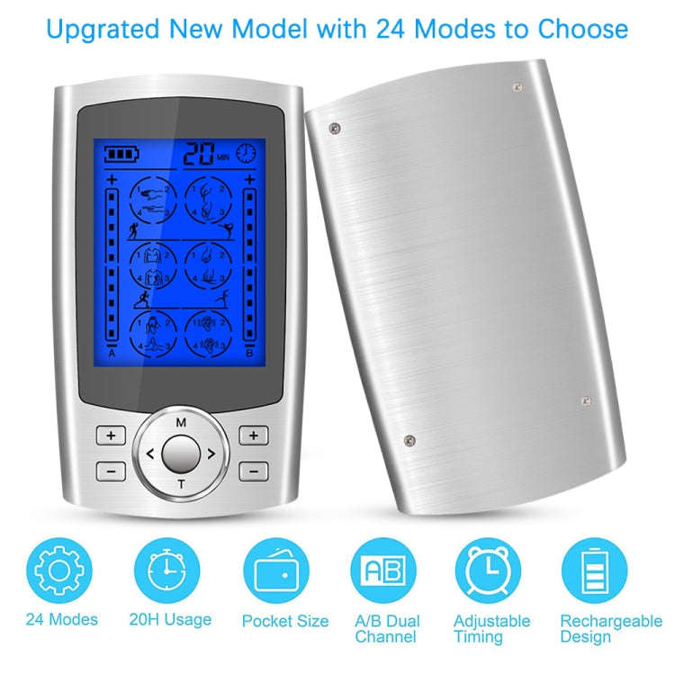 24-Mode Digital Electronic Pulse Massager Intelligent Whole Body Physical Therapy Meridian Massag...