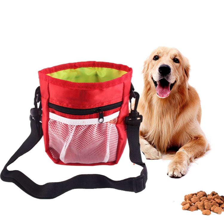Pet Training Bag Snack Bag Outdoor Waist Bag Portable Two-In-One Foldable Multifunctional Bag(Red)