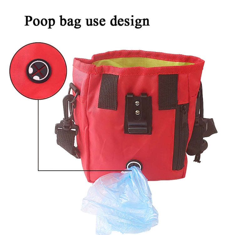 Pet Training Bag Snack Bag Outdoor Waist Bag Portable Two-In-One Foldable Multifunctional Bag(Red)