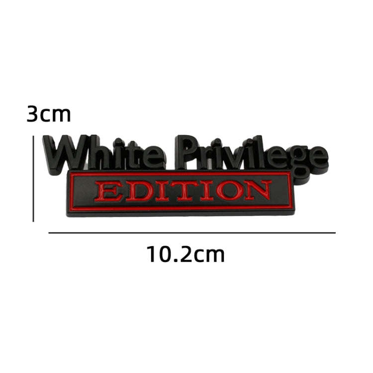 2 PCS Car Metal Leaf Board Car Logo White Privilege Edition Modified Car Body Sticker Sign(Silver...