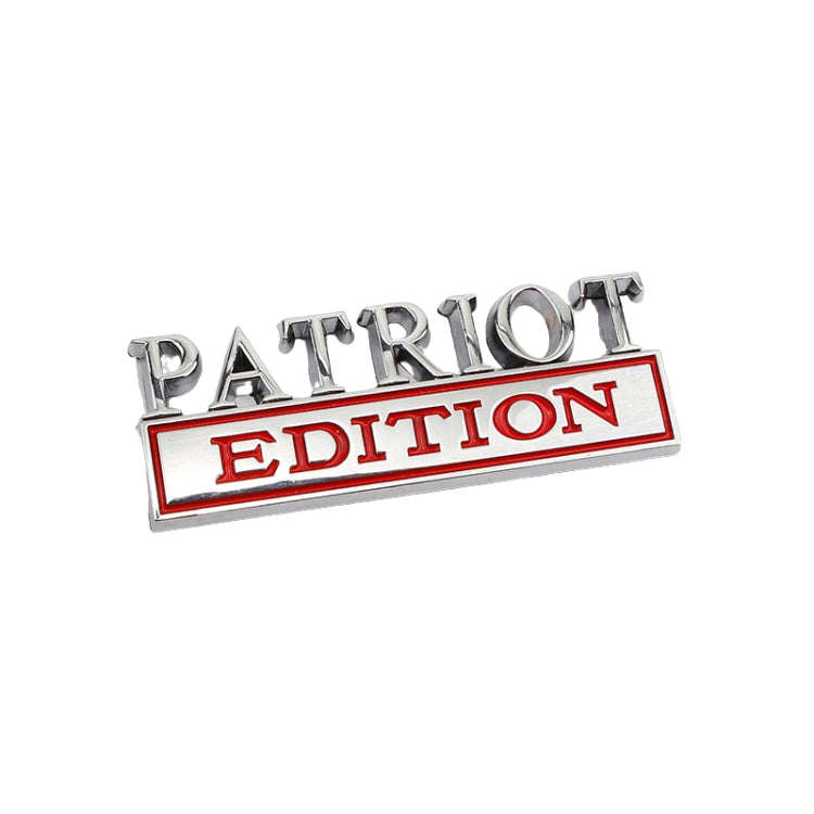 2 PCS Patriot Edition Metal Leaf Board Car Stickers Back Tail Box Label(Silver Red)