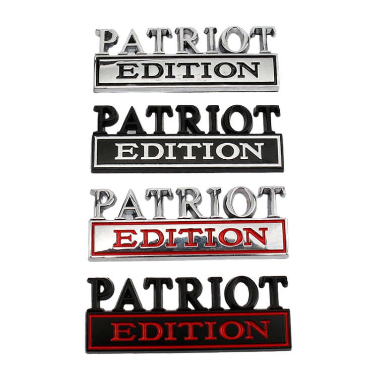 2 PCS Patriot Edition Metal Leaf Board Car Stickers Back Tail Box Label(Black Red)