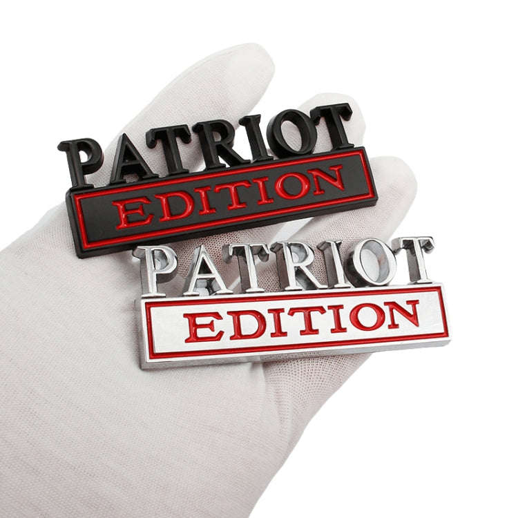2 PCS Patriot Edition Metal Leaf Board Car Stickers Back Tail Box Label(Silver Red)
