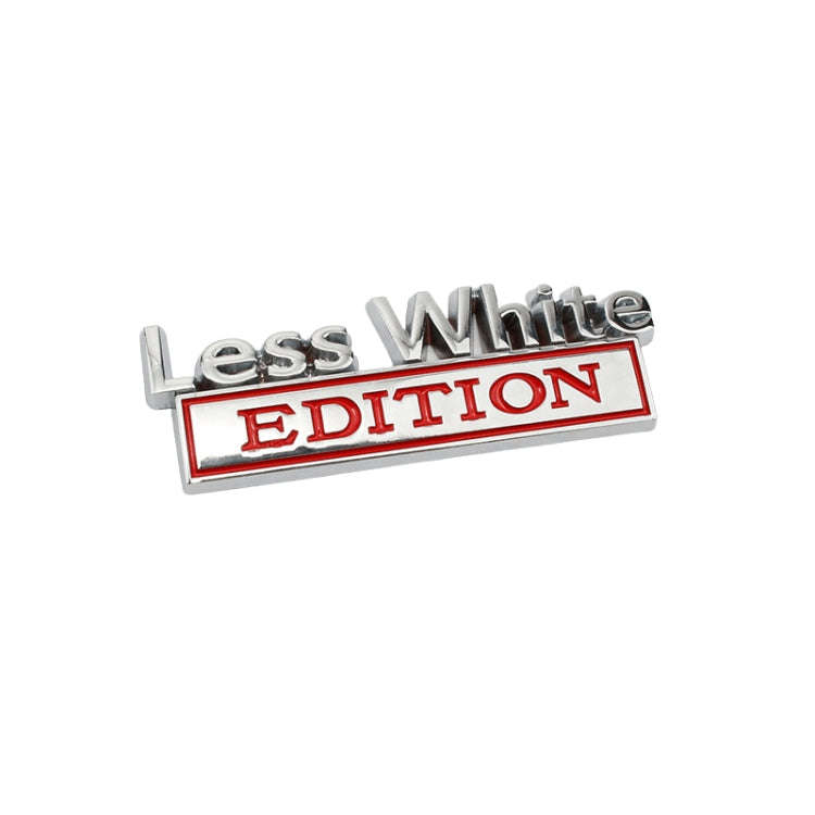 2 PCS Car Metal Leaf Board Label Less White Edition Modified Body Labeling(Silver Red)