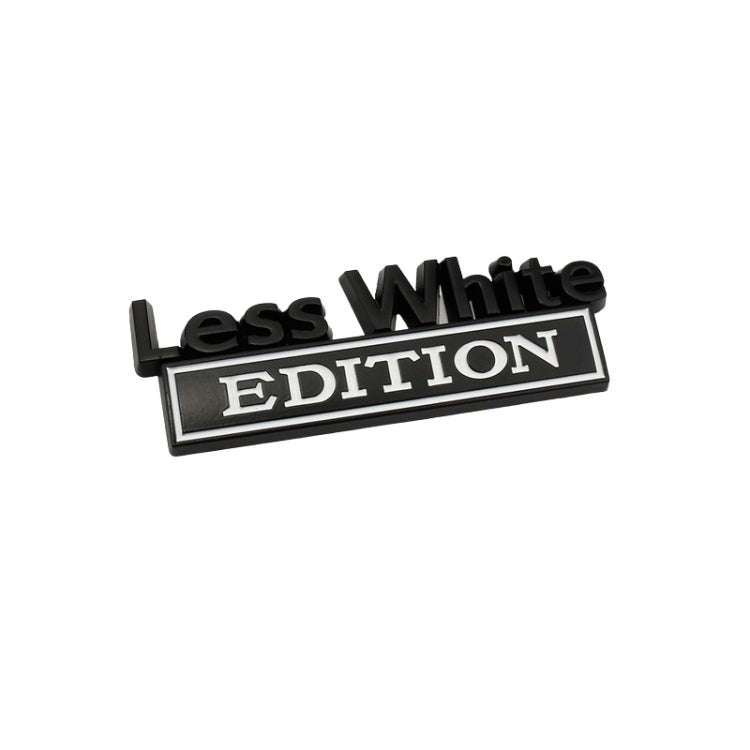 2 PCS Car Metal Leaf Board Label Less White Edition Modified Body Labeling(Black White)