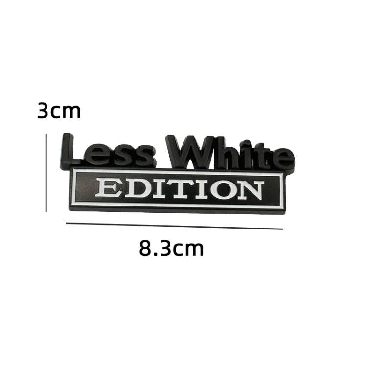 2 PCS Car Metal Leaf Board Label Less White Edition Modified Body Labeling(Silver Black)