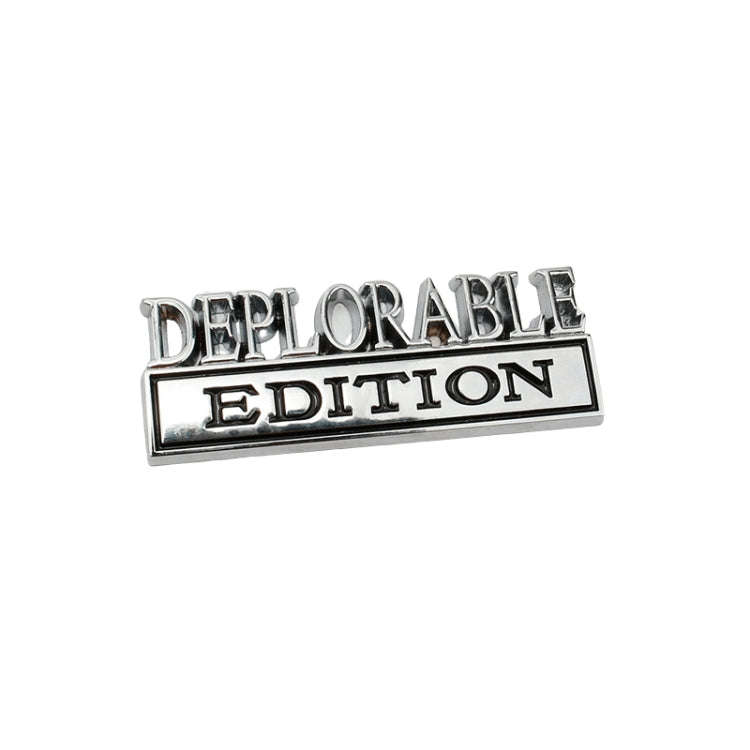 2 PCS Car Modified Metal Car Standard DEPLORABLE Edition Car Stickers(Silver Black)