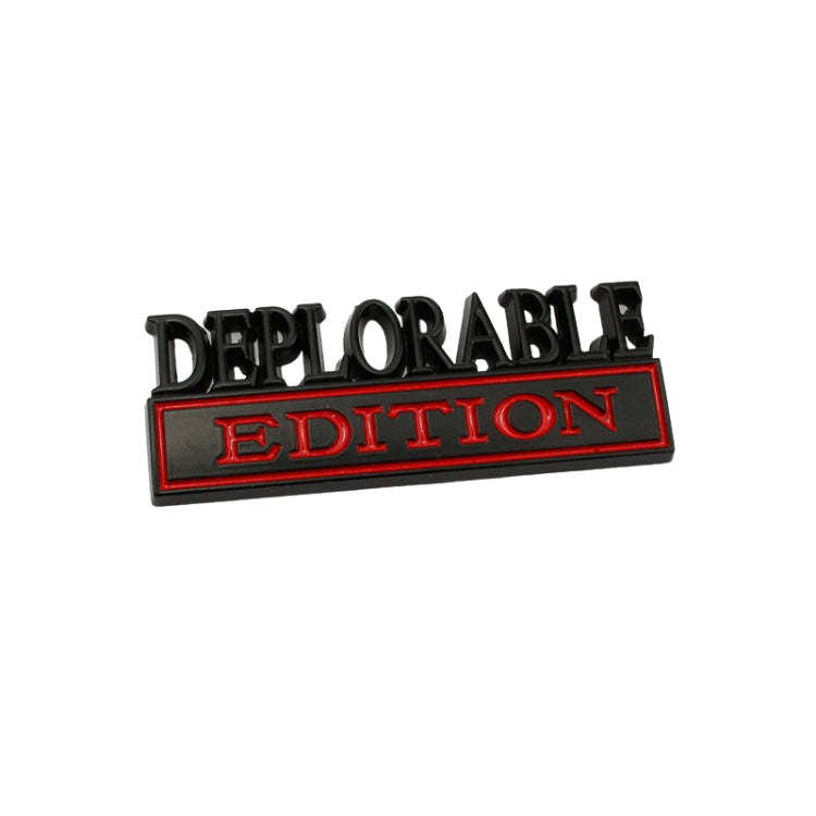 2 PCS Car Modified Metal Car Standard DEPLORABLE Edition Car Stickers(Black Red)