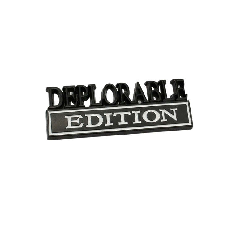 2 PCS Car Modified Metal Car Standard DEPLORABLE Edition Car Stickers(Black White)