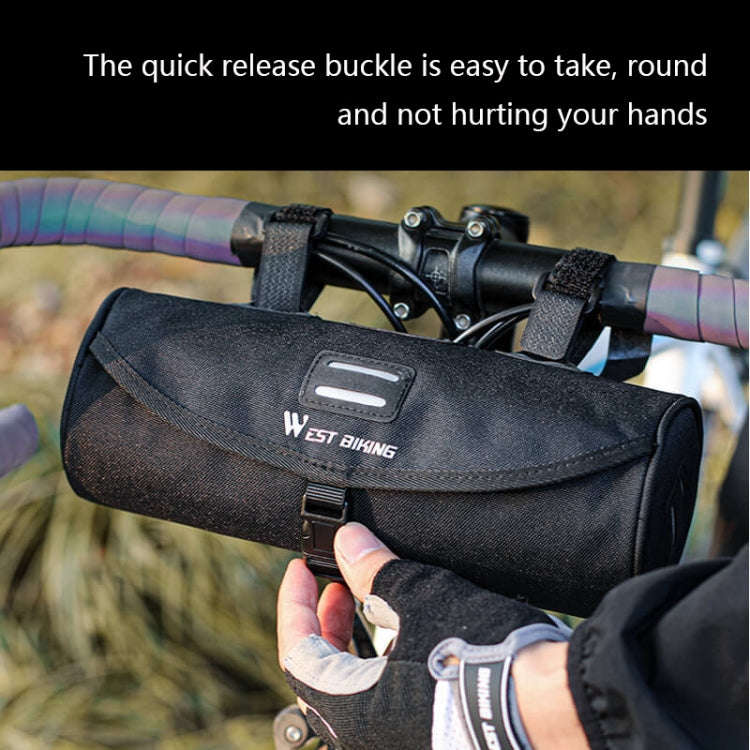 WEST BIKING YP0707247 Cycling Crossbeam Handle Drum Bag(Black)