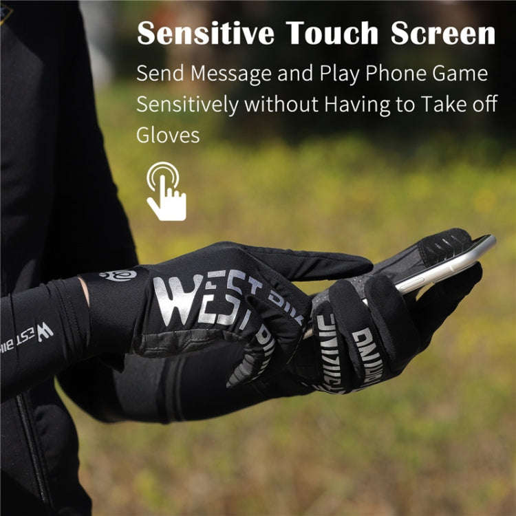 WEST BIKING YP0211214 Long Finger Shock Absorption Non-Slip Touch Screen Gloves Cycling Sports Gl...